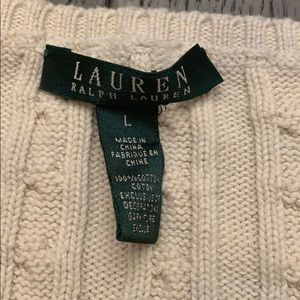 Lauren Ralph Lauren Cream V-Neck Sweater